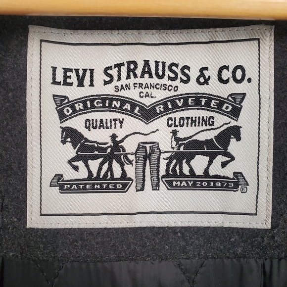 Levi's Men's Charcoal Hooded Jacket. Wool Blend. LG - Picture 3 of 12